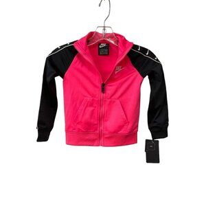 NEW Nike Hot Pink Jacket Full Zip Athletic Fleece Lining Girls Size 4 XS